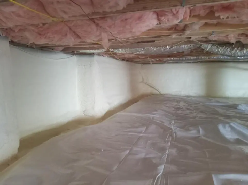 Crawl space encapsulation with closed-cell spray foam for Roof Waterproofing in Oakhurst